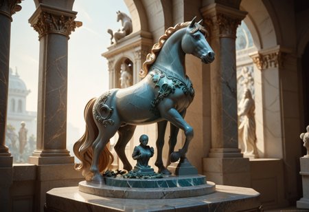 score_9, score_8_up, score_7_up, score_6_up, horse Marbleized as a statue ,
break,
looking at viewer, (front view),