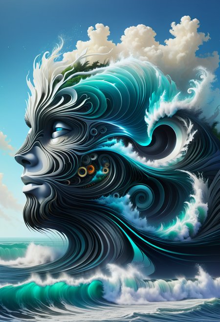 hyper detailed masterpiece, dynamic, awesome quality,floating massive tidal sound DonMW15pXL  <lora:DonMW15pXL-000008:0.8>
