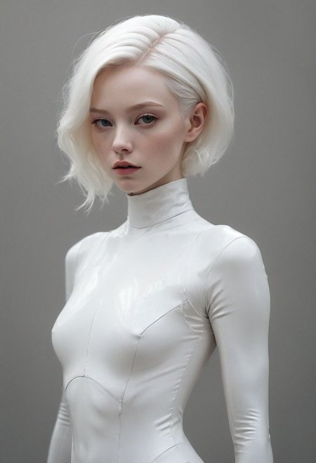 speedpainting Speedpainting, (Dark Fantasy Aesthetic:1.2), (Glamour:1.3) photo of a 20yo, (strikingly beautiful:1.2) vivacious, enigmatic, ethereal, (albino:1.3) (nymph:1.3), (albinism:1.4), Lengthened Rectangular Face with Noticeable Jaw and Cheekbones, Clean, Straight Eyebrows, Wide-Set Close-Set Eyes, Majestic Aquiline Nose, Full Lips, windswept (Fine) (stylish short white hair:1.3), (looking at viewer),(Ashen skin:1.3), (flawless skin:1.3), (shiny skin), diaphanous white dress, high neckline on dress, (foggy:1.4), (bathed in thick fog:1.4), (half-obscured:1.3), (Close up:1.2), Dutch Angle), (dynamic composition:1.2), (shallow depth of field:1.2), bright lighting vibrant, in the style of (Ansel Adams:1.3) (Rule of thirds:1.1) (8k, RAW photo, highest quality), hyperrealistic, intricate abstract, intricate artwork, abstract style, otherworldly, mesmerizing parallel dimension, gravity defies logic, abstract masterpiece, interplay of floating objects, distorted silhouettes, vivid hues, ethereal light, highly detailed,,,Leica Q2 with Summilux 35mm f/1.2 ASPH, ,clear face, Ultra High Resolution,
