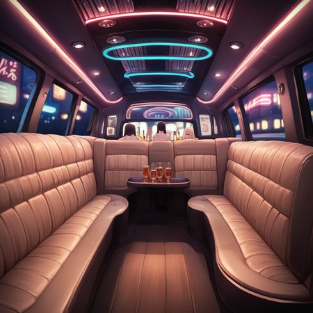 zPDXL2,score_9, score_8_up, score_7_up, score_6_up, score_5_up, score_4_up, source_anime,rating_questionable,multiple girls,looking at viewer,  <lora:Limo_Interior:0.8> l1mo, couch, vehicle interior, night, neon lights, limousine, alcohol, bar
