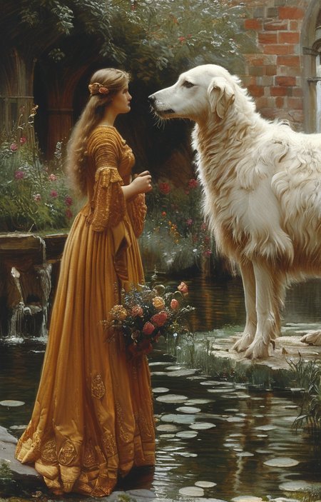 masterpiece,best quality,<lora:tbh201-sdxl:0.9>,illustration,style of Edmund Leighton
 animals