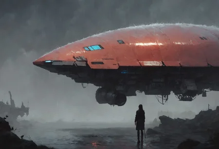 score_9, score_8_up, score_7_up,  enormous spherical spaceship, descending, rainy atmosphere, otherworldly, panoramic, dark theme  <lora:sdxl/pony_twilight_style:0.8>