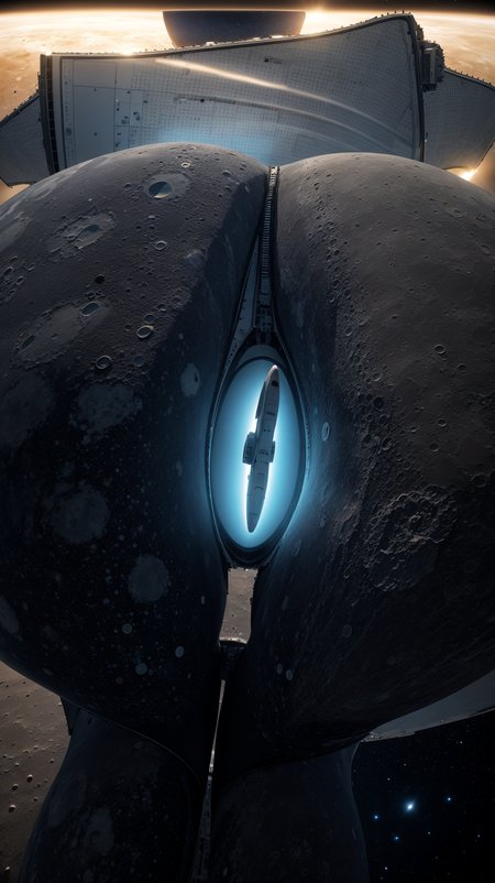 spaceship on the moon