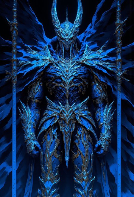 "At one time all of the great blue demons were locked in fierce combat during the Wars." 