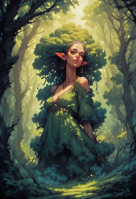 score_9, score_8_up, score_7_up, 
teifling in a magical forest, s