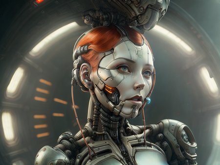 (cybernetics by emb-rrf2:1.1),(highly detailed:1.2),(best quality:1.2),(8k:1.2),sharp focus,(subsurface scattering:1.1),award-winning photograph
(english cyborg with red hair:1.2), neon glow,face centered,(standing in a futuristic spaceport:1.3)
(very detailed background:1.2),(sci-fi horror:1.2), knollingcase,(dreamlikeart:1.2), dramatic lighting, by Jeremy Lipking Antonio J. Manzanedo greg rutkowski alphonse mucha wlop