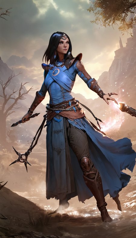 Cinematic scene, hero view, d4s sorceress <lora:diablo_4_sorceress_v0.0.1:1>, action pose, nature, detailed background, masterpiece, best quality, high quality, absurdres