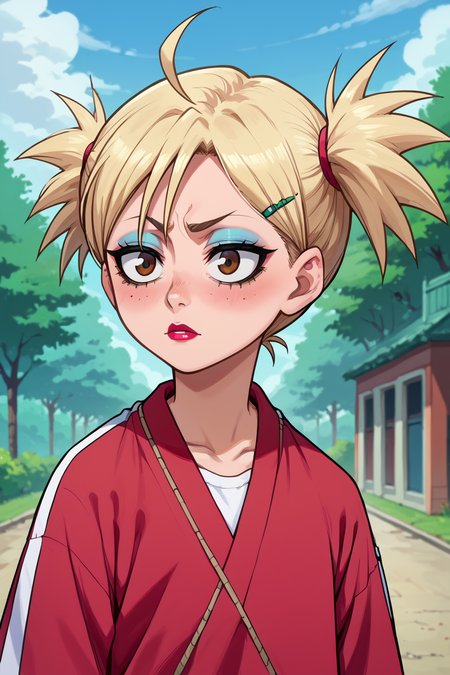 score_9, score_8_up, score_7_up, source anime, uncensored,
1girl, solo,  blush, outdoors, ahoge, upper body,  closed up, eyeshadow, lipstick,
 <lora:PerfectEyesXL:0.8> green eyes, blue eyes, brown eyes, perfecteyes,  <lora:Eye size Slider - PNY_alpha1.0_rank4_noxattn_last:1>,
 <lora:Hiyori_Sarugaki:0.8> Hiyori Sarugaki