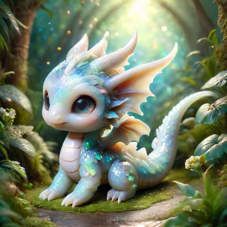 ral-smoldragons, cute, small dragon, wings, nature in background, intricate details, butterflies, whimsical, fantasy, mysterious, colorful, glowing <lora:ral-smoldragons-sdxl:1>  <lora:ral-opal:0.8> ral-opal