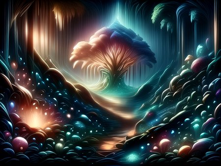 anime, best quality, absurd resolution, intricate detail, (perfect detail features), 8k, UHD, (masterpiece:1.4), high quality, high definition, animation, illustration, highly detailed, highres, extremely detailed, sharp focus, <lora:hyperdenoiser_v090:0.5>, <lora:hyperrefiner_v090:0.5>, <lora:add_detail:0.5>, 4k, absurd resolution, <lora:sd15_lora_beta:1>, luminous lagoon, garden, fluorescent, cave, glowing, bioluminescence, lava, water, light particles, subterranean, vibrant, flora, sparks, <lora:r1ge - AnimeRage:0.2> r1ge, <lora:secret star glow style:0.5>, <lora:opal-style-darquelilly-v1:1> opalstyle, opalescent flowers, <lora:ghublism:0.8> Ghiblism-Ghibli, GhiblismDetailed,  Ghiblismkw, <lora:Ruby_Hued_Sky_Garden:0.8> <lora:Luminescent_Plants:0.8>