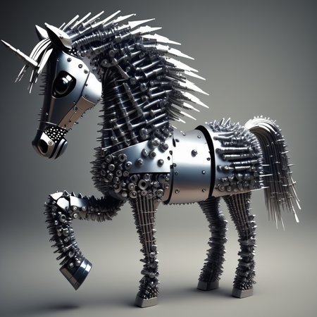 embedding:lazyup, 1boy, medieval knight in armor made of threaded rods, lance shaped like a hex key, riding a horse with horseshoes replaced by wingnuts, jousting arena surrounded by castle walls of stacked washers, fastenerswm <lora:FastenersWMv0.4:1.2000000000000002> <lora:TrendCraft_The_Peoples_Style_Detailer-v2.0A-3_13_2025-PonyXL:0.4000000000000001>