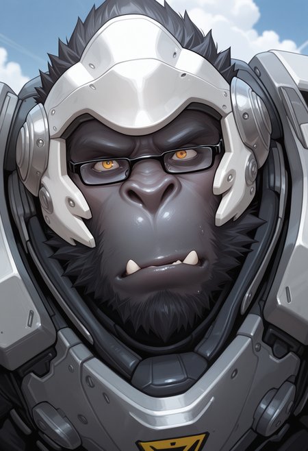 masterpiece, best quality, amazing quality, solo, 1boy, WinstonOW, glasses, helmet, close-up