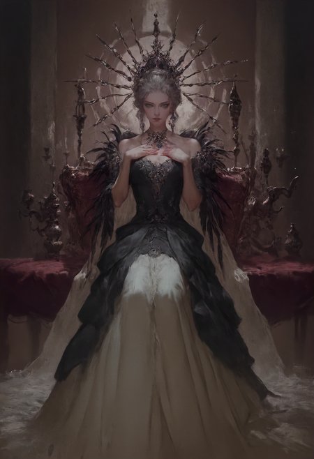 score_9, score_8_up, score_7_up, score_6_up, score_5_up, score_4_up, concept art, realistic, amano yoshitaka, a noblesse girl, gray hair, prefect face, green eyes, noble hat, feathers, aristocratic dress, long skirt, looking at viewer, palace interior
<lora:sinfully_stylish_SDKL:1> <lora:Concept Art Twilight Style SDXL_LoRA_Pony Diffusion V6 XL:0.8> <lora:amano_yoshitaka_style_pony:0.8>