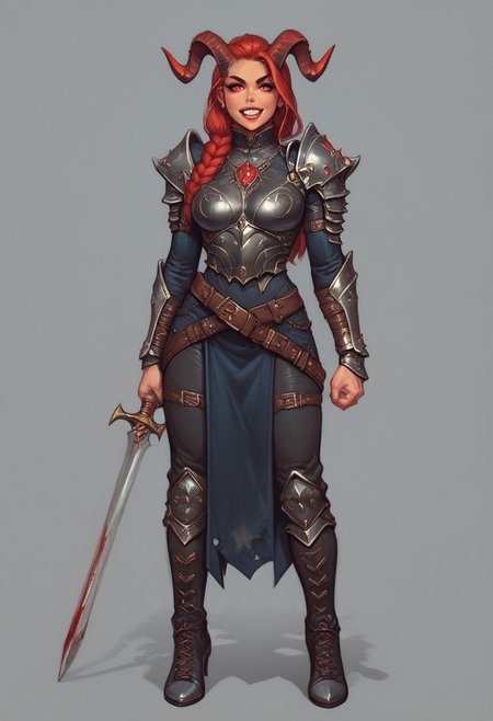 score_9, score_8, score_7_up,
stunning drawing of a dragon warrior, blood red eyes, large crooked horns, red and black armor, leathery wings, mouth full of sharp teeth
BREAK 
strange world background score_9, score_8_up, score_7_up, score_6_up, source_cartoon, rating_explicit, Expressiveh, (((((full body))))), dynamic pose