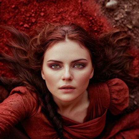 cinematic film still of cinematic film still of  <lora:add-detail-xl:0.1>1
<lora:detailed:0.2>
<lora:perfection style:0.2>
<lora:eyetune:0.5>
 <lora:xl_more_art-full_v1:0.3>
 <lora:Ron Fricke style:0.3>
 <lora:The Passion of the Christ style:0.9>
 <lora:TeethXL:1>
bird eye view, In the 1st century ancient history, an epic dramatic cinematic photo of a close up of hell with a lot of dirt on it,1girl,solo,red theme,eye focus ,horror movie themed, sharp, detailed, epic photography, artistic, dramatic light, cinematic style, film style, , shallow depth of field, vignette, highly detailed, high budget, bokeh, cinemascope, moody, epic, gorgeous, film grain, grainy