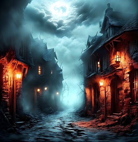 RAW photo, (masterpiece:1.3), subsurface scattering, heavy shadow, (high quality:1.4), (intricate, high detail:1.2), professional photography, HDR, High Dynamic Range, realistic, ultra realistic, photorealistic, high resolution, film photography, ambient lighting, atmospheric effects, <lora:detail_slider_v4:2>, OverallDetail, <lora:Evil:1>, evilrealm, a dark! and creepy alley in a dangerous quarter of a medieval town, old houses, (night), moonlight, the face of a monster in the moon, (fog), no street lamps, <lora:DarkAlley:0.7>,  epiCPhoto