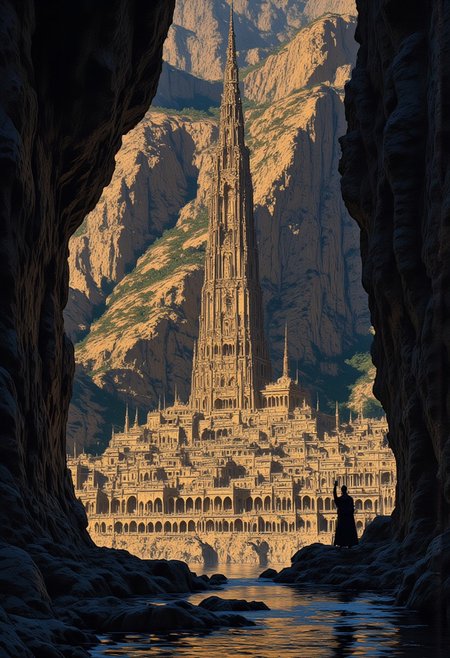 "Below lies what remains of the old city. The domes indicate temples at one time sacred to the five demons."