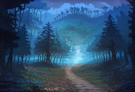 score_9, score_8_up, score_7_up, score_6_up, anime, anime style
forest, deep forest, open field, flowers, path through, mountains, rocky cliff on one side of the path