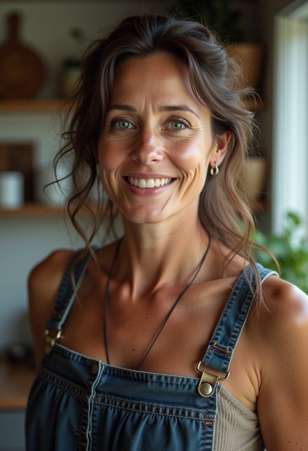 a perfection style large  close up portrait photo , 400H film, a farm house in coastal new zealand with full detail and real life housewife herbstphoto