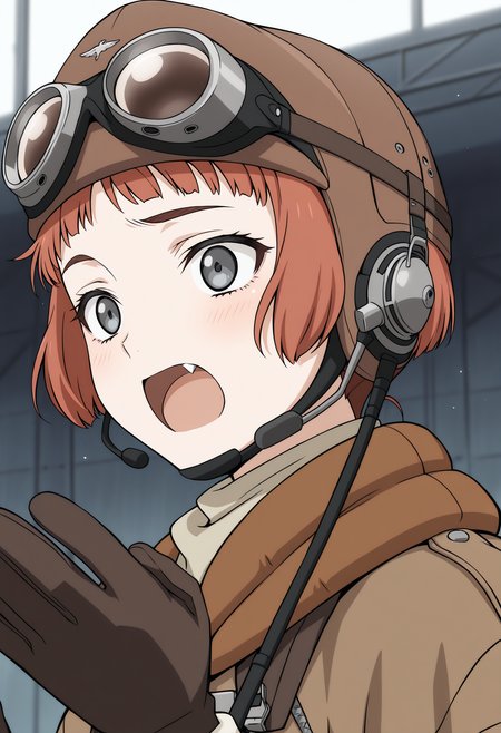 <lora:LastExileLaviIL:1.2>, laviehead, 
open mouth, gloves, flighthelmet, flightsuit, solo, headset, fang, portrait,
masterpiece,best quality,amazing quality,