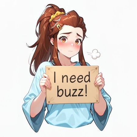 score_9, score_8_up, score_7_up, score_6_up, anime, beautiful, stunning, masterpiece, best quality, amazing quality,

brigitte (overwatch), brown hair, long hair, ponytail, brown eyes,

need_buzz, holding sign

1girl, solo, hair ornament, long hair, blush, hairclip, simple background, shirt, blue shirt, upper body, looking at viewer, long sleeves, puff of air, cropped torso, closed mouth, scrunchie, wide sleeves,


























