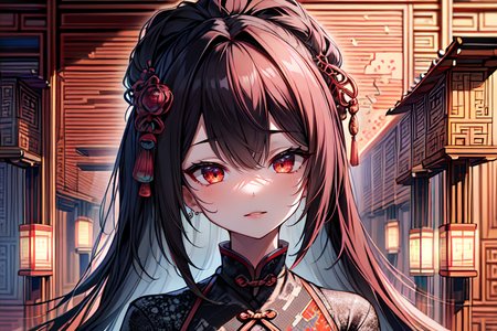 highly insanely detailed, masterpiece, top quality, best quality, highres, 4k, 8k, RAW photo, (very aesthetic, beautiful and aesthetic),  
(code_style,codestyle),traditional chinese text,japanese text,(sympattern,geometric pattern),doodle pattern,Doodle,symbolic patterns,vibrant, 
<lora:CodeStyle (half generic class)_564920:0.5>, 
(1girl:1.3), 1other, 
glossy red background,âââ