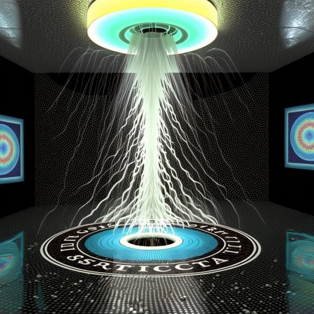 black room light vesica piscis mysterious figure side on in mid air and dripping runny eggs holy mountain style bouncing off surfaces, faces on the floor and in the ceiling, ghosts swirling, psychedelic chaos high quality circuit boards with wet looking high definition brains in a wet raining factory 1980s tv test pattern mirrored prisms low exposure light the magician tarot card upscaled high resolution diffused light on subjects high definition 16k very sharp super chaotic scenes , super wet and glistening with