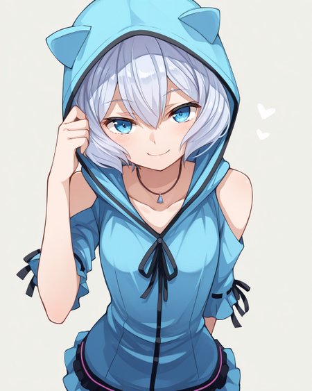masterpiece, best quality, highres, simple background, looking at viewer, smile,
1girl, kijima_shia, shia_hoodie,
<lora:kijima_shia_il_v1:1>