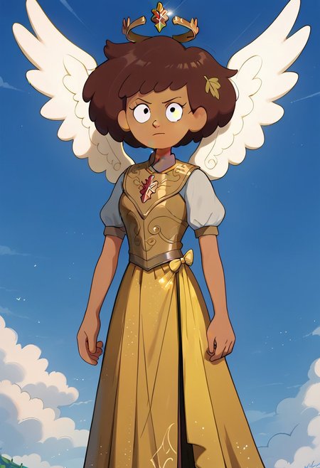 score_9, score_8_up, score_7_up, 1girl, nocunoct, anneboonchuy, brown hair, dark-skinned female, short hair, (((six angel wings))), three pairs of wings, solo, bright light shinning in the background, armour, golden silk long skirt, looking a viewer
BREAK, (masterpiece, best quality, highly detailed), expressiveh, High Quality V2, floating, <lora:add-detail-xl:-1>,