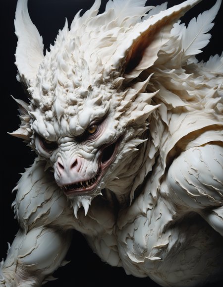 professional photograph of a milky and otherworldly monstrous creature  by  Yoji Shinkawa and Amy Judd and Edward Weston , bold lines, hyper detailed, dark limited palette, dramatic lighting,  (intricate details, masterpiece, best quality:1.4), looking at viewer,
 <lora:add-detail-xl:0.5> <lora:xl_more_art-full_v1:0.5> <lora:looking_at_viewer:2>