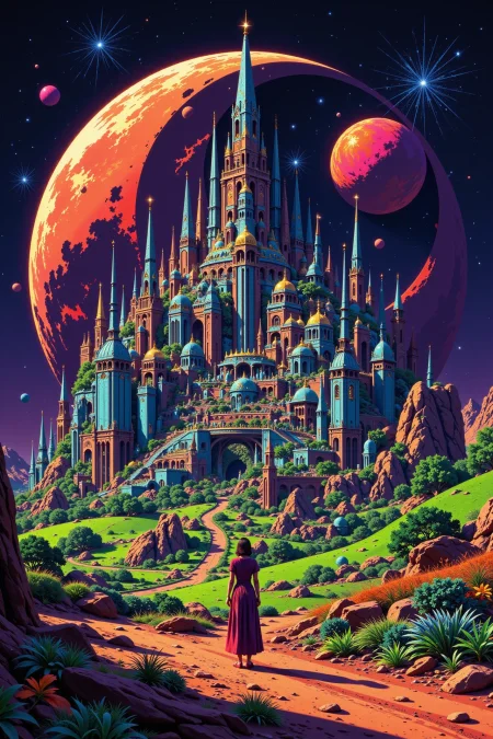mars city beautiful  landscape, noon, woman, very intricate, very detailed, sharp, bright, colorful, <lora:Hand v2:0.5> <lora:Anti-Blur:1><lora:Insane Detail Slider:0.25>  <lora:flux.1_lora_flyway_Epic-detail_v2:0.3> <lora:fluxenhancer:0.25>  <lora:ROWER:0.6>