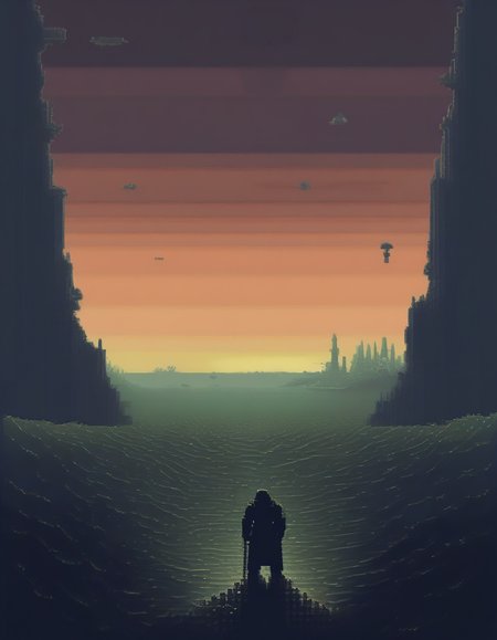8-bit, dark and depressing, pixelated, fantasy, grim, [world war 2:warhammer 40K:0.5], [battlefield:underwater:0.5], solo, pain, suffering, loss, <lora:Vintage Horror XL:1>, (Vintage Horror:1.2),