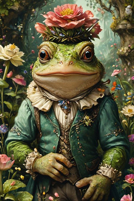 Detailed digital portrait of an anthro Toad at a Enchanted garden with magical blooms, <lora:xl_more_art-full_v1:0.5>,  <lora:The_Crazy_Style:0.7> <lora:anthro_muscular:0.7>