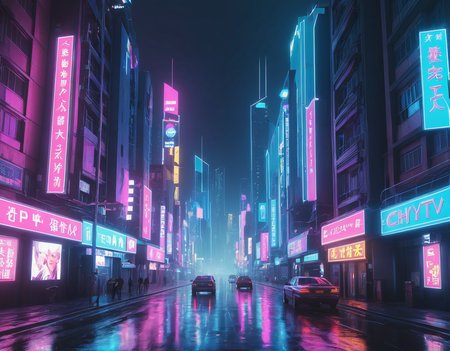<lora:cwhyberponk1:1>,cwhyberponk1,r0k@p@nk,cwhyberponk0,cwhyberponk,str33tv13w,, scenery, city, cityscape, science fiction, city lights, street, neon lights, realistic, cyberpunk, dark,, Lightness: Bright, pale, pastel, luminous, ethereal, airy, light