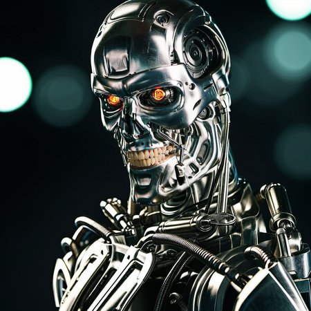 T800-1024, robot, close up face portrait, fires, detailed eyes, highly detailed, photography, ultra sharp, film, bokeh, professional, 4k  <lora:add-detail-xl:1.5>  <lora:T800-1024-000450:0.8>