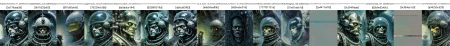 "Close-up, front-facing view of a scavenger, his face reflecting horror, within the chilling confines of a derelict space station. Sharp contrasts, lavishly intricate, drawing from H.R. Giger", surrealism, weird and pissed off, oil on canvas, dry brush, <lora:John Berkey Style:0.9>, John Berkey Style
