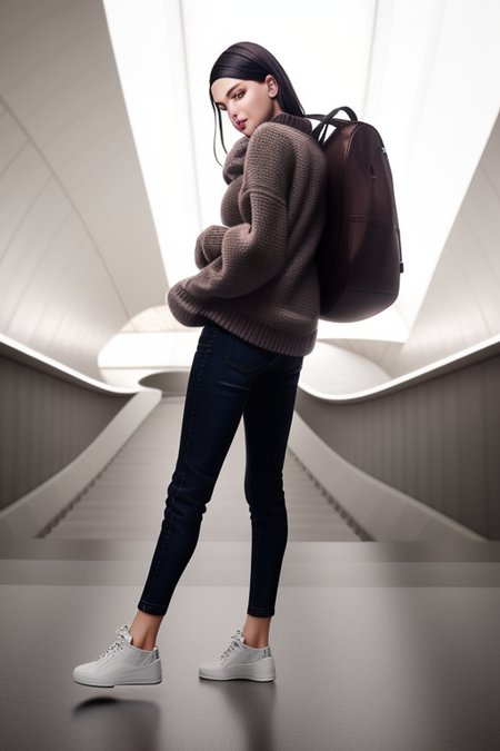 coop-himmelblau, with pants and a sweater and shoes