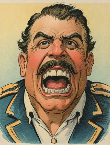 Vintage illustration of "Captain Underbite"
 , <lora:Wizards_Vintage_Golden_Age_Illustrations:1>