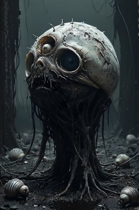 a travesty, a shell born dead, fabricated, relentless, walking in a nightmare, eerie, dark, <lora:Futuristic_Retro_Vibes:0.2>, <lora:Neon_Cyberpunk_Impressionism_SDXL:0.2>, <lora:EnvyNIghtmareXL01:0.2>, <lora:tbh219-sdxl:0.2> <lora:- SDXL - vanta-black_contrast_V3.0:0.2>
