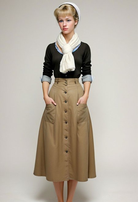 Ultra Realistic, full body shot,  Cinderella,  ,  housework everyday dress, white scarf in hair, hand on hips