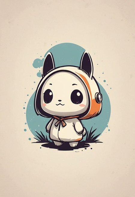 *snoo*
 (simple retro design, logo, manga style, 2tone)