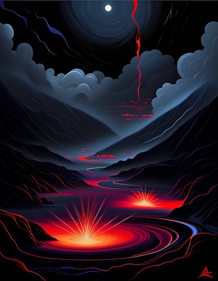 landscape painting, dark theme, abstract,  <lora:DiscoDeliriumXL-v1.2:1>