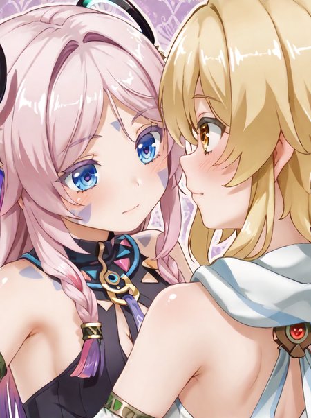 detailed background, shiny skin, rating safe, 
<lora:cifalu.pony:1>,
citlali,  lumine, 2girls, yuri, 
<lora:aogiri.pony:1> aogiri