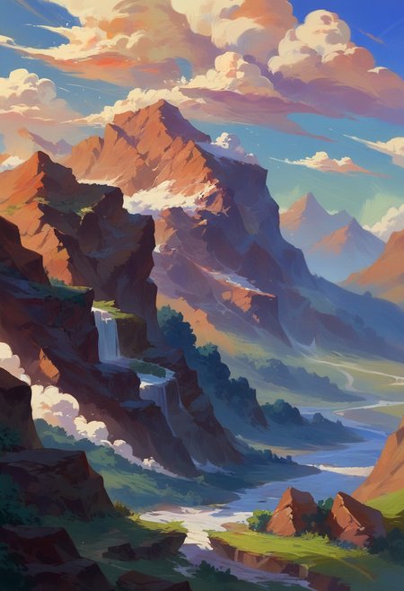 score_9, score_8_up, score_7_up,  beautyfull color, fantasy, aesthetic, ,volcano, landscape, scenery