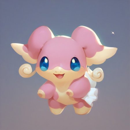 score_9, score_8_up, score_7_up ,audino, blue eyes,  pink fur,  two-tone fur,  animal ears, pokemon (creature)