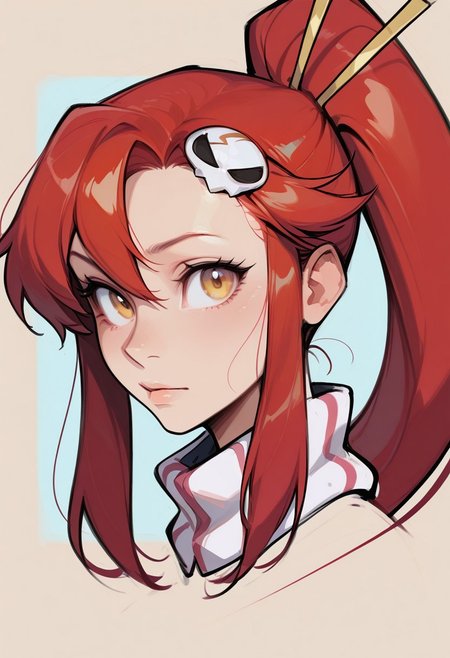 {{masterpiece,best quality,amazing quality,absurdres}}, {{flat shading, cel shading}}, 
BREAK
1girl, solo, simple background, portrait, upper body, looking at viewer, yoko littner