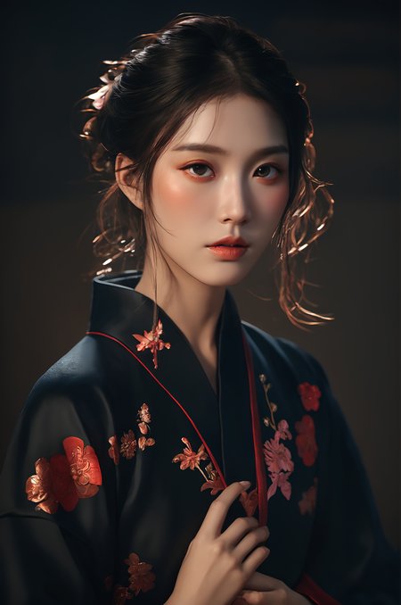 masterpiece,best quality,4k,girl sexy in kimono, ultra realistic, concept art, intricate details, eerie, horror, highly detailed, photorealistic, octane render, 8k, unreal engine, art by artgerm and greg rutkowski and charlie bowater and magali villeneuve and alphonse mucha, full body, crystal clear, razor-sharp, breathtakingly vivid, cinematic lighting, atmospheric shadows, and stunning textures.