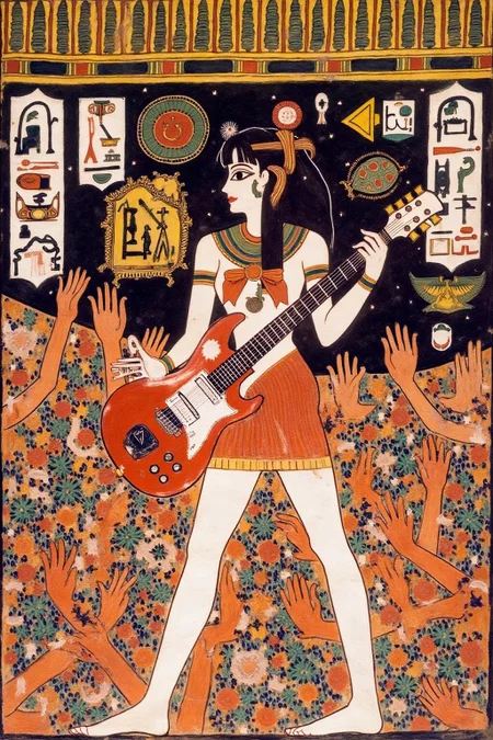egyptian painting
punk sailor moon playing a guitar at a heavy metal mosh pit, tattoos, piercing. <lora:egypt1_cap_d6a3:1.0><lora:829972004686935653:0>