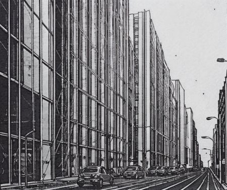 nihei tsutomu,Blame!, arquitecture, cyberpunk, concept art,city, perspective, caracas, building, <lora:cibo:0.7>