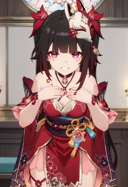 score_9, score_8_up, score_7_up, BREAK source_anime, masterpiece, anime screencap, shiny skin,
1girl, solo,
grin,
cowboy shot ,
from below,
female focus,
sexy,
facing viewer ,
hands on chest ,
leaning forward,
srsparkle,
indoors,
<lora:srsparkle.pony:1>
